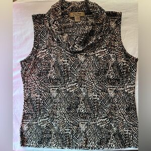 Rafael Pleat Pleat cowl neck animal print shell tank small